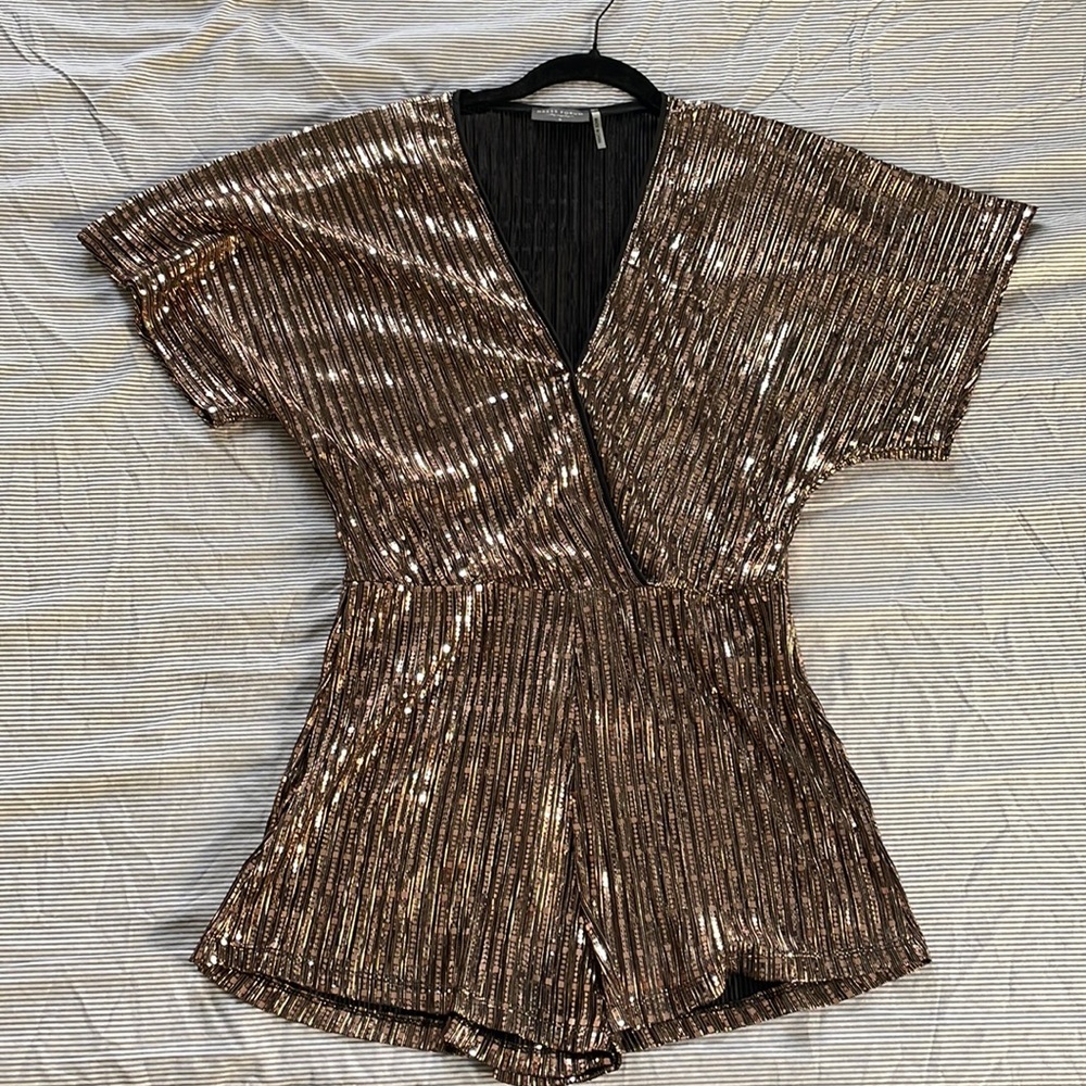 Bronze sequin romper